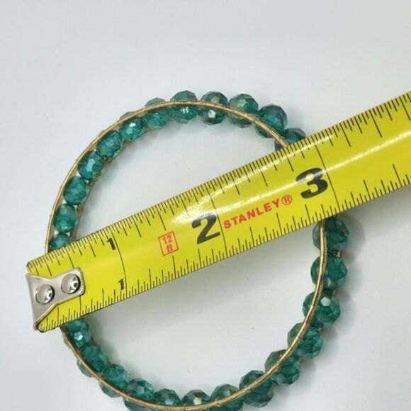 Gold jade ab beaded bangle bracelet - Picture 6 of 6
